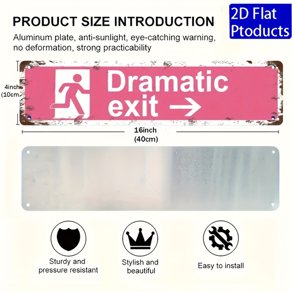 CIFbuy 复古戏剧性入口铝制标牌乡村风墙面装饰家用酒吧咖啡馆车库壁挂饰品（TikTok、temu 下自提）-4