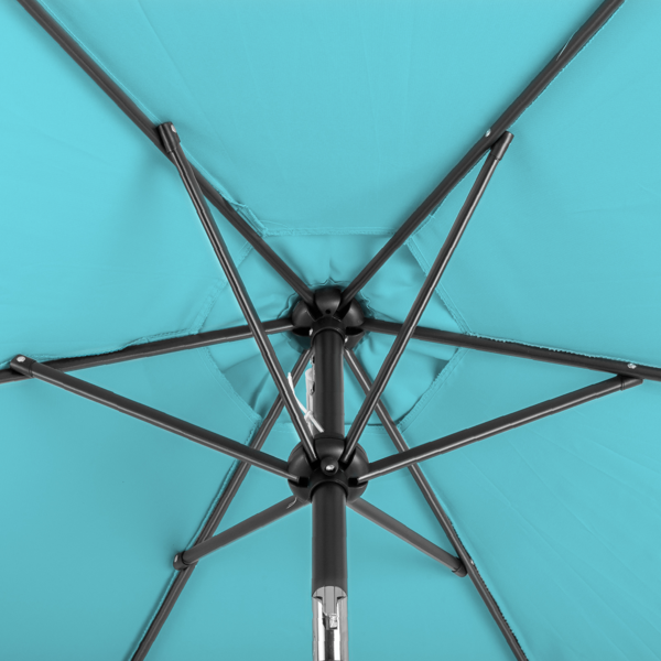 9FT 天蓝色  转向头 KD 圆形  太阳伞 涤纶布 6铁伞骨 铁中柱-10