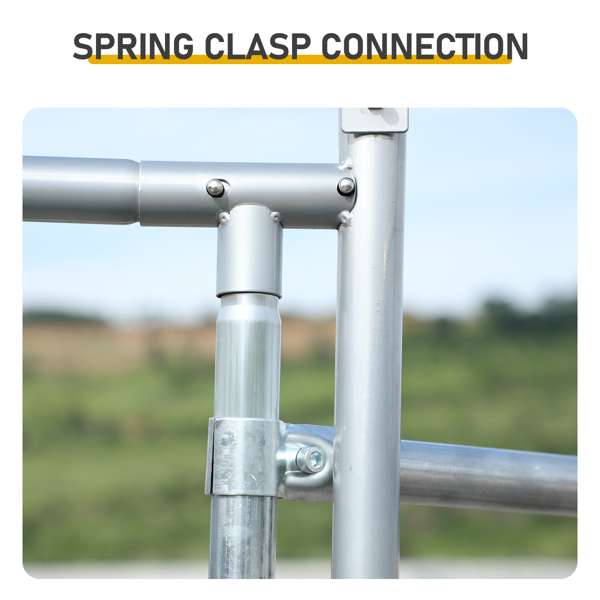 3*2*2/9.8*6.5*6.5ft 银色 尖顶顶部半开间 拼接 180gPE雨布 镀锌管 铁鸡兔笼-4