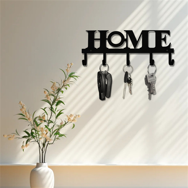 CIFbuy复古黑色金属壁钩套装 多功能墙架 家居储物装饰(TikTok、temu下自提)-3