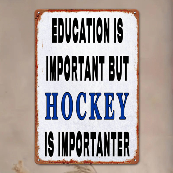 CIFbuy 复古冰球标语金属壁挂教育重要冰球更重要体育酒吧俱乐部装饰（TikTok、temu pick-up service）-3