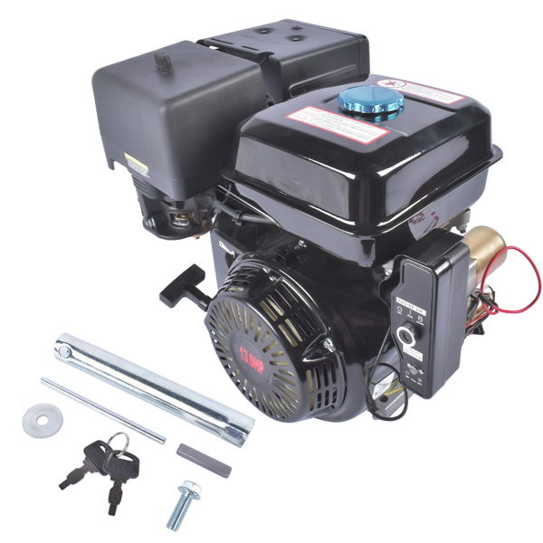 A3 四冲程 389cc 13HP OHV水平轴电启动汽油发动机黑色 4 Stroke 13HP 389cc Gas Engine with Electric Start, Go Kart Engine Horizontal Shaft OHV Gas Motor, Gas Powered Multi-Use Engine Black-2