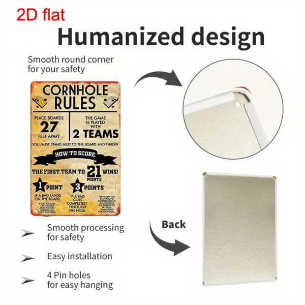 CIFbuy 复古玉米坑规则金属标牌乡村黑白铁艺家居学校公园庭院装饰（TikTok、temu pick-up service）-3