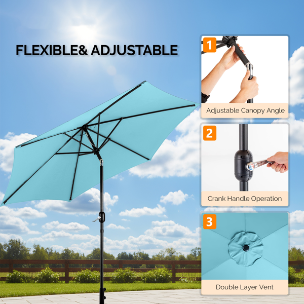 9FT 天蓝色  转向头 KD 圆形  太阳伞 涤纶布 6铁伞骨 铁中柱-18