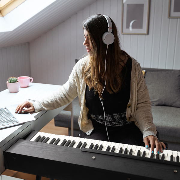 【AM不售卖】GDP-203 88键重锤键盘 嵌入式支架款 黑色 电钢琴 美国-6