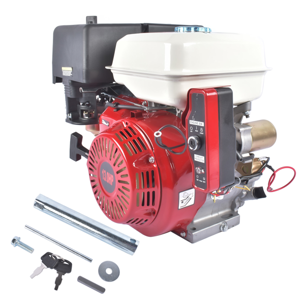 A3 四冲程 389cc 13HP OHV水平轴电启动汽油发动机红色 13HP 389cc 4-Stroke Gas Engine with Electric Start, Single Cylinder Go Kart Motor Horizontal Shaft OHV 3600RPM Gas Motor Red-2