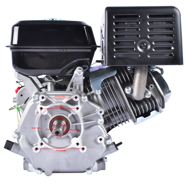 A3 四冲程 420cc 15HP OHV水平轴汽油发动机黑色 4 Stroke 15HP 420cc Gas Engine Black, Horizontal Shaft OHV Gas Motor, Recoil Start Go Kart Motor Engine for Log Splitters Compressors Lawn Mowers-13