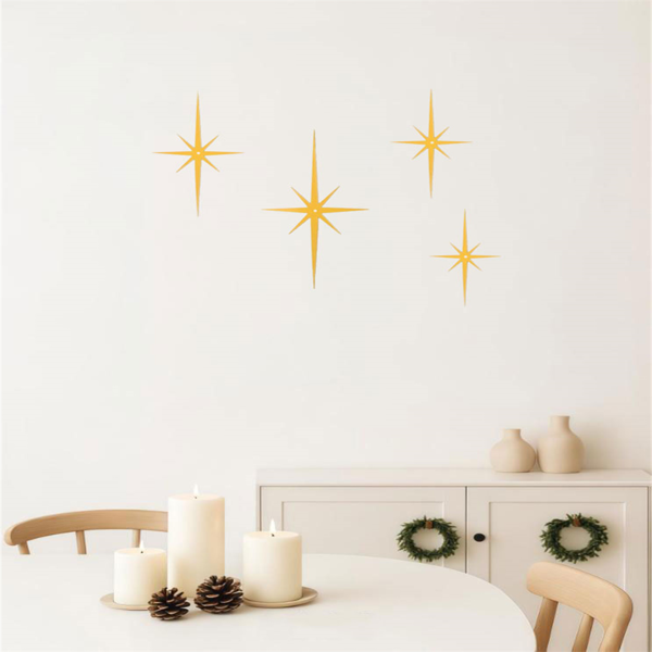 CIFbuy中世纪八角星形墙壁装饰铁制4件套简易安装(TikTok、temu下自提)-2