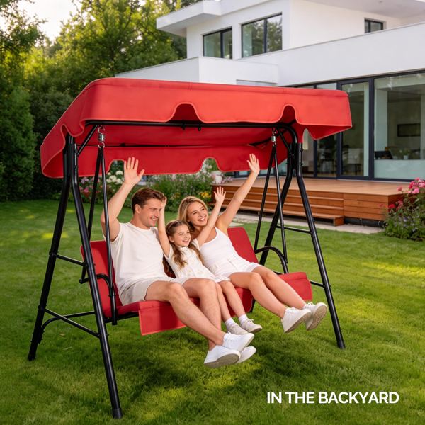 68*43*60inch 红色 KD款 带软垫 顶蓬 铁+牛津布 250kg 铁秋千套装-6