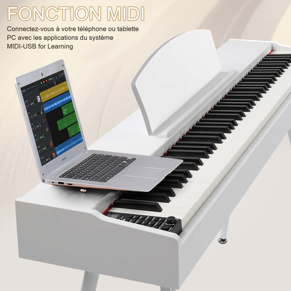 【AM不售卖】GDP-203 88键重锤键盘 嵌入式支架款 白色 电钢琴 德法-5