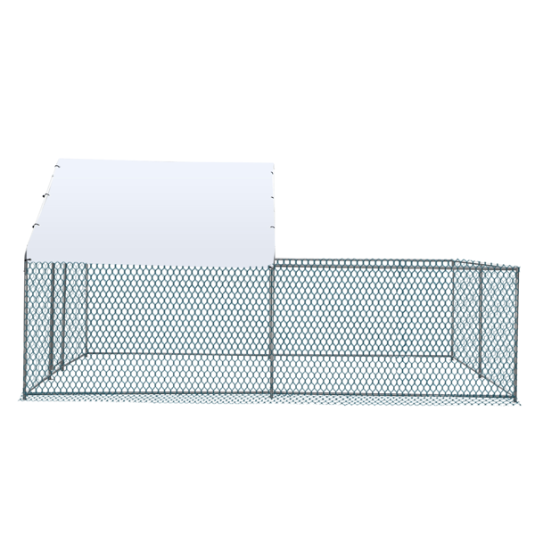 3*2*2/9.8*6.5*6.5ft 银色 尖顶顶部半开间 拼接 180gPE雨布 镀锌管 铁鸡兔笼-7