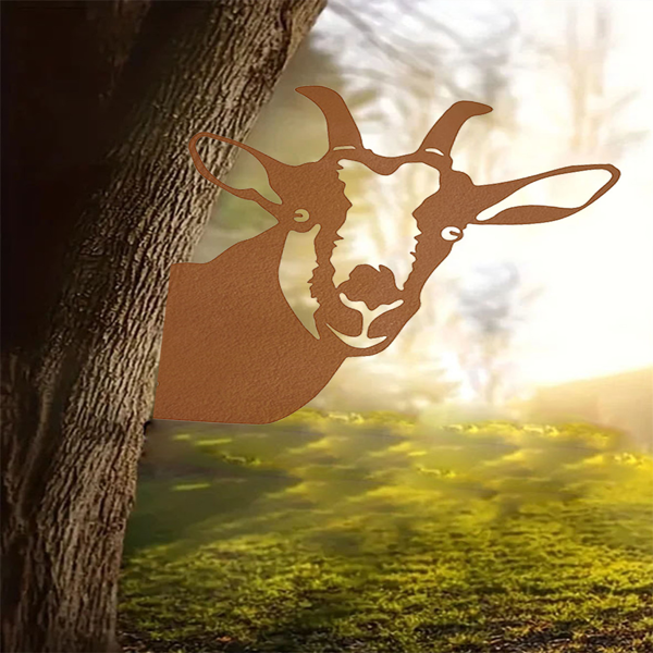 CIFbuy创意刺绣奶牛壁挂 花园庭院草坪装饰 乡村动物工艺礼物（TikTok、temu下自提）-4