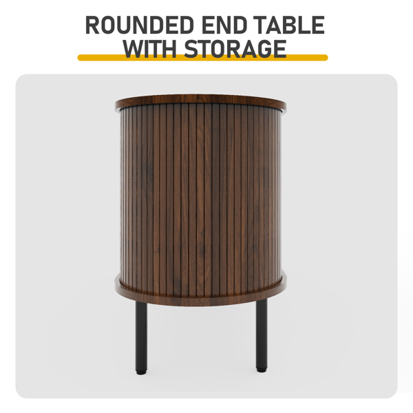 胡桃色 浮雕 刨花板 椭圆台面 147*35*58cm 推拉格栅门 电视柜-7