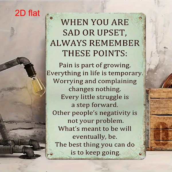 CIFbuy 复古金属励志语录牌当你悲伤或不安乡村风墙面装饰（TikTok、temu pick-up service）-7