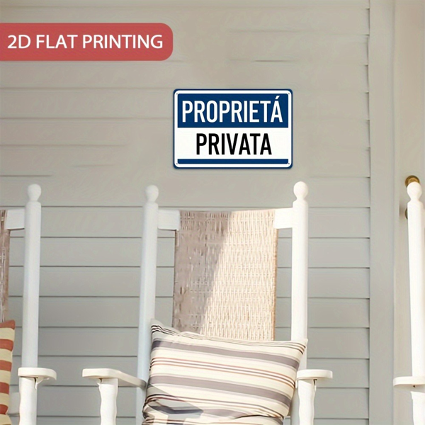 CIFbuy 意大利文私人财产复古金属警示牌 Proprietà Privata 花园车库铁艺挂饰（TikTok、temu pick-up service）-7