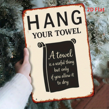 CIFbuy 复古趣味毛巾挂金属墙饰乡村农舍浴室车库铁艺毛巾架装饰（TikTok、temu 下自提）