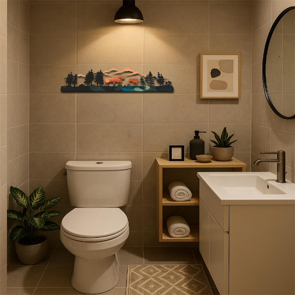 CIFbuy复古麋鹿冬季森林圣诞树壁饰 铁制墙艺客厅卧室入户装饰(TikTok、temu下自提)-7