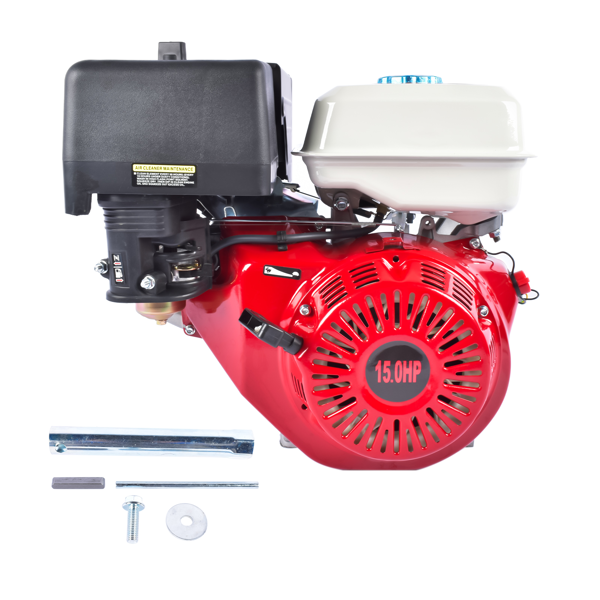 A3 四冲程 420cc 15HP OHV水平轴汽油发动机红色 4 Stroke 15HP 420cc Gas Engine, Horizontal Shaft OHV Gas Motor, Shaft 1" (25mm) Diameter, Go Kart Motor Engine for Log Splitters Compressors Lawn Mowers-1