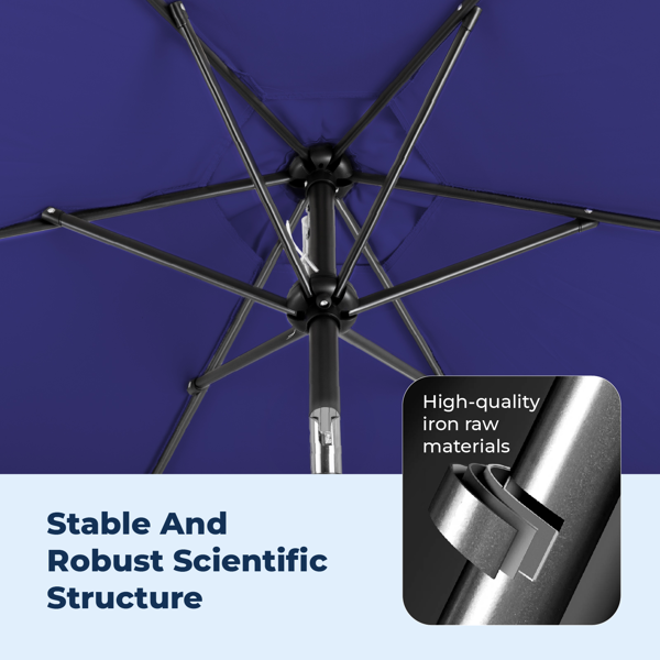 9FT 海军蓝 转向头 KD 圆形 太阳伞  涤纶布 6铁伞骨 铁中柱-22