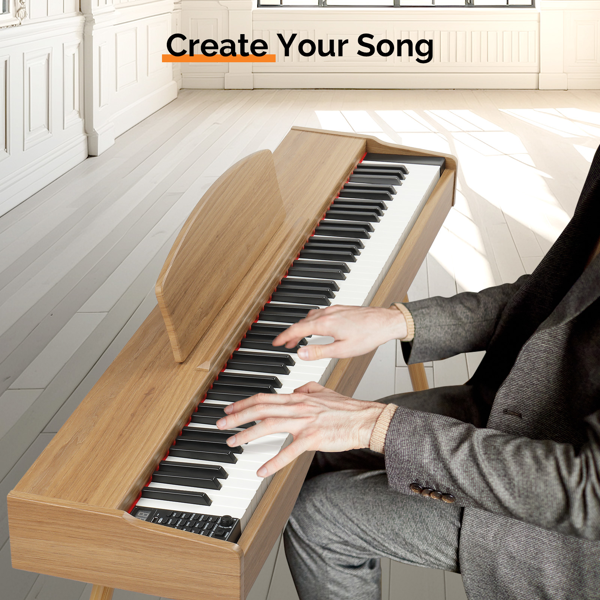 【AM不售卖】GDP-203 88键重锤键盘 嵌入式支架款 自然原木 电钢琴 美国-13