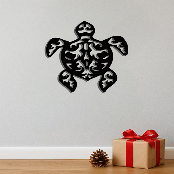 CIFbuy复古金属海龟可移除墙贴 海洋艺术装饰家居(TikTok、temu下自提)-4
