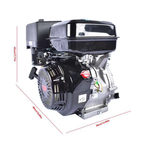 A3 四冲程 420cc 15HP OHV水平轴汽油发动机黑色 4 Stroke 15HP 420cc Gas Engine Black, Horizontal Shaft OHV Gas Motor, Recoil Start Go Kart Motor Engine for Log Splitters Compressors Lawn Mowers-4