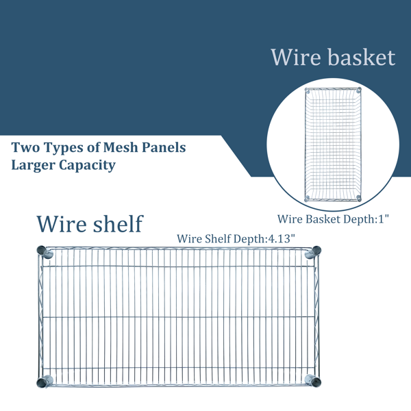 重型滚动式多用途推车，三层带轮推车，带把手和层板衬垫，36英寸x18英寸x32英寸储物推车，适用于厨房、餐厅、植物展示，镀铬--不支持self-pick up且不支持指定仓库发货-4