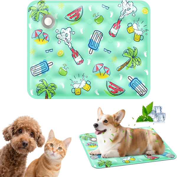 120*70cm狗用冷却垫，2026 款新夏季宠物垫，便携宠物散热垫，狗猫室内户外可洗凝胶冷却垫，适合所有宠物的可重复使用冷静垫-2