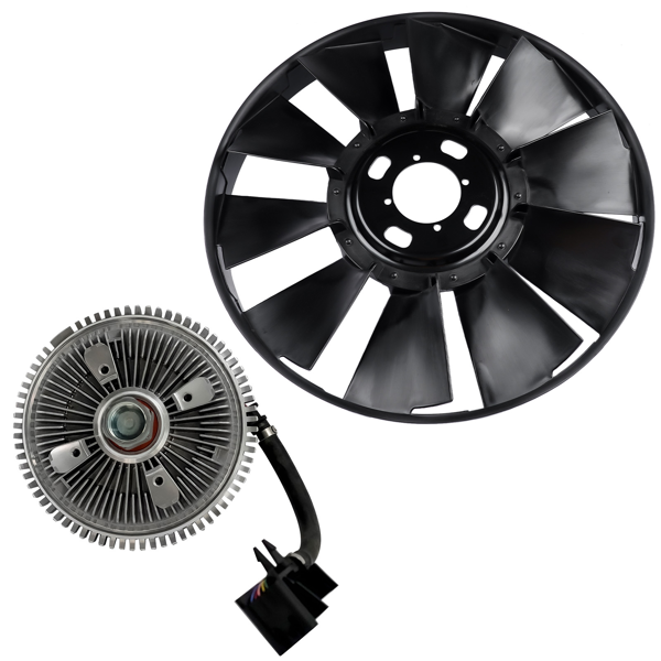 风扇离合器总成 Engine Cooling Fan Blade and Clutch Kit Fits for Buick Rainier Chevrolet Trailblazer GMC Envoy 2002-2009 Black-6