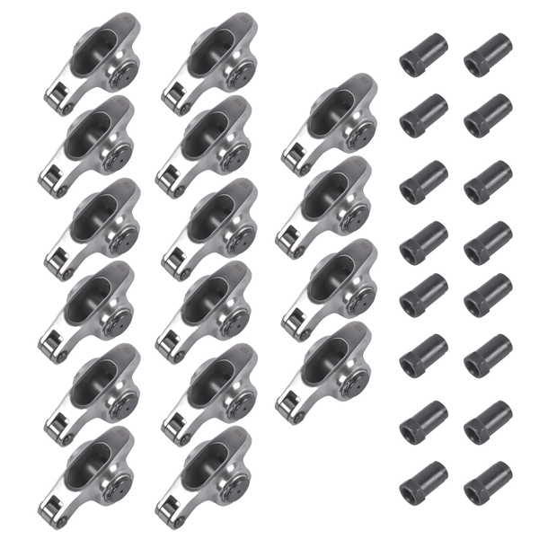 摇臂 16Pcs 1.7 Ratio 7/16" Full Roller Stainless Steel Rocker Arm and Stud Set Fit for Chevy Big Block 396 402 427 454-6