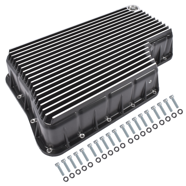 变速箱油底壳 Black Brushed Transmission Oil Pan 328052010 Replacement for Ford 6.7L w/6R140 Transmission-3