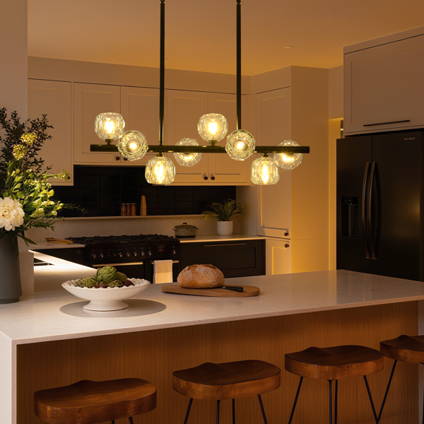 29.53" Modern Crystal Chandelier for Dining Room, 8-Light Black Pendant Lightsfor Kitchen Island Bedroom,Over Table,Living Room-10