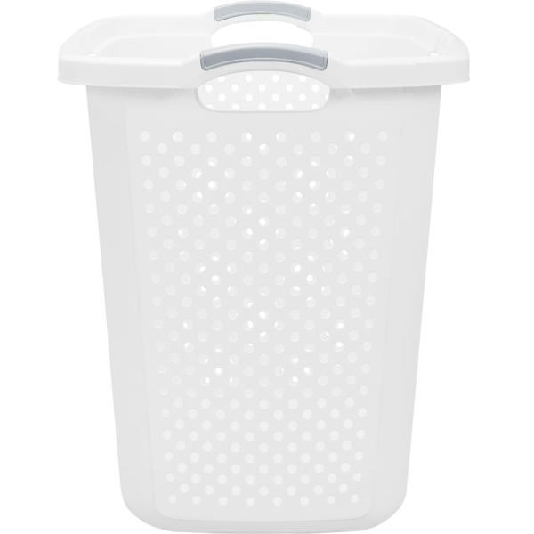 2.5布什尔XL灯塑料洗衣篮，白色，2件套（Walmart仓库发货）-3
