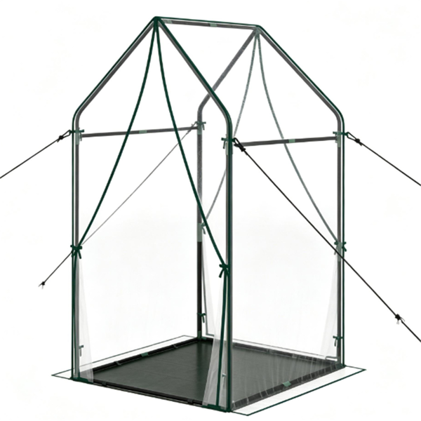 54" x 36" x 67"  便携式迷你温室，带PE脚垫，透明PVC植物生长帐篷，带木桩和绳索的抗风金属框架室外温室-3