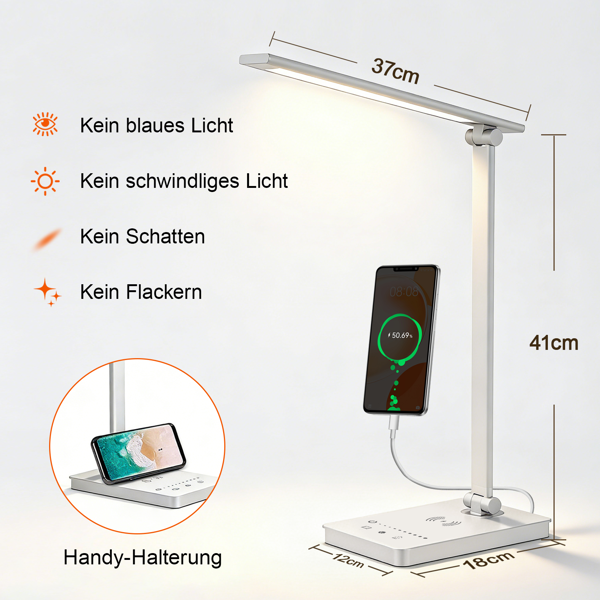 15W LED 可调光护眼台灯，内置 LED 灯珠，带 USB 接口-4