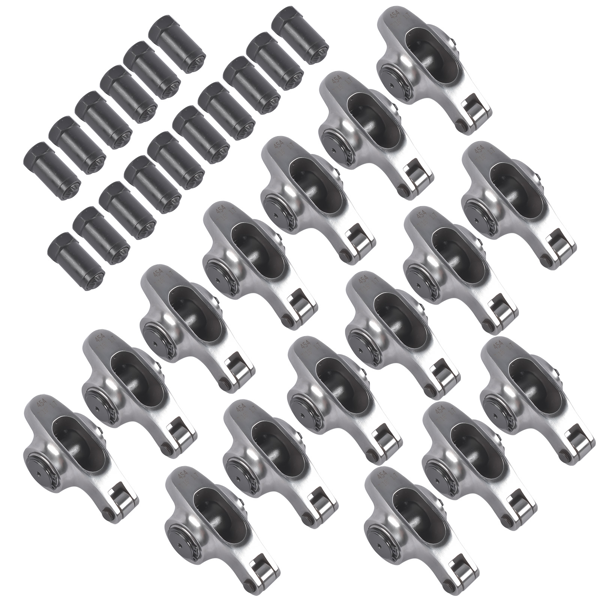 摇臂 16Pcs 1.7 Ratio 7/16" Full Roller Stainless Steel Rocker Arm and Stud Set Fit for Chevy Big Block 396 402 427 454-7