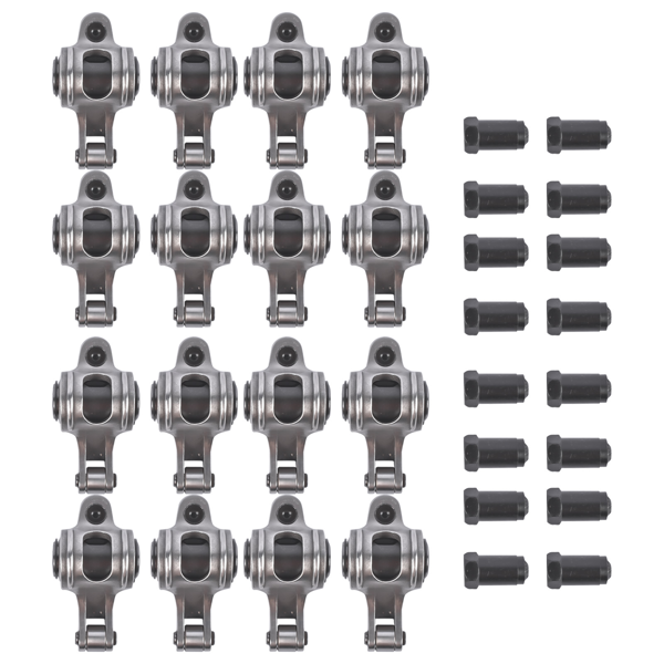 摇臂 16Pcs 1.7 Ratio 7/16" Full Roller Stainless Steel Rocker Arm and Stud Set Fit for Chevy Big Block 396 402 427 454-3