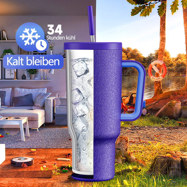 Thermobecher extra groß - Dichteschutz, doppelwandig isoliert für Warmes/Kaltes Mit komfortabler Grip - Ideal für Alltag, Outdoor & Reisen-6