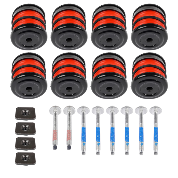 车身衬套套件 8X Silicone Body Mount Bushings and Cushion Bolts Kit Replacement for F-250 F-350 2008-2016 13848-6