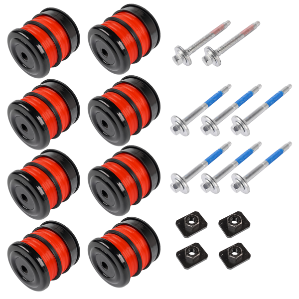 车身衬套套件 8X Silicone Body Mount Bushings and Cushion Bolts Kit Replacement for F-250 F-350 2008-2016 13848-3