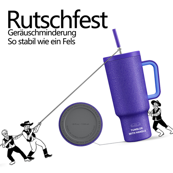 Thermobecher extra groß - Dichteschutz, doppelwandig isoliert für Warmes/Kaltes Mit komfortabler Grip - Ideal für Alltag, Outdoor & Reisen-2
