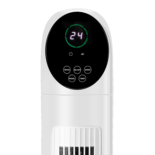 美规 TF-36BR 塔扇 风扇 110V 50W 34英寸 无水箱 带遥控器 电子显示 塑料 黑白 塔扇 室内 凹弧形头部 9小时定时-4