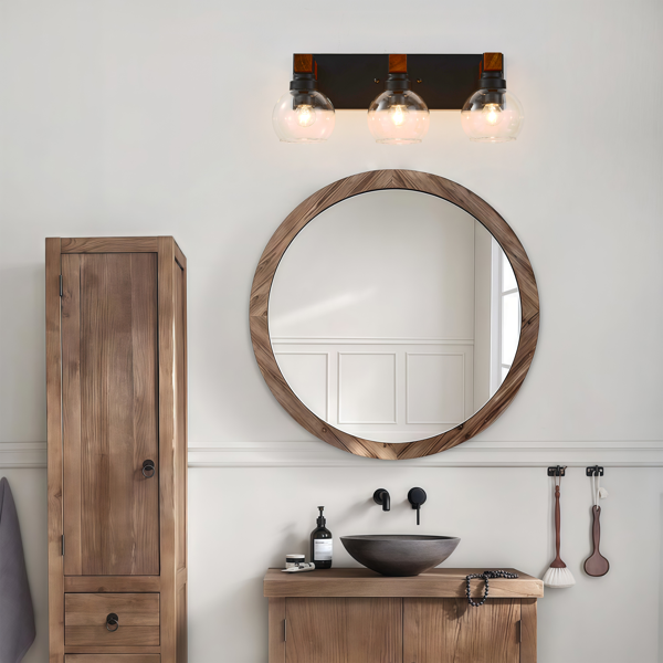Black Bathroom Light Fixture, Vanity Lighting Fixtures Over Mirror, Wall Sconces for Living Room Bedroom Hallway-2