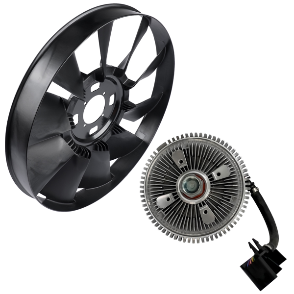 风扇离合器总成 Engine Cooling Fan Blade and Clutch Kit Fits for Buick Rainier Chevrolet Trailblazer GMC Envoy 2002-2009 Black-7