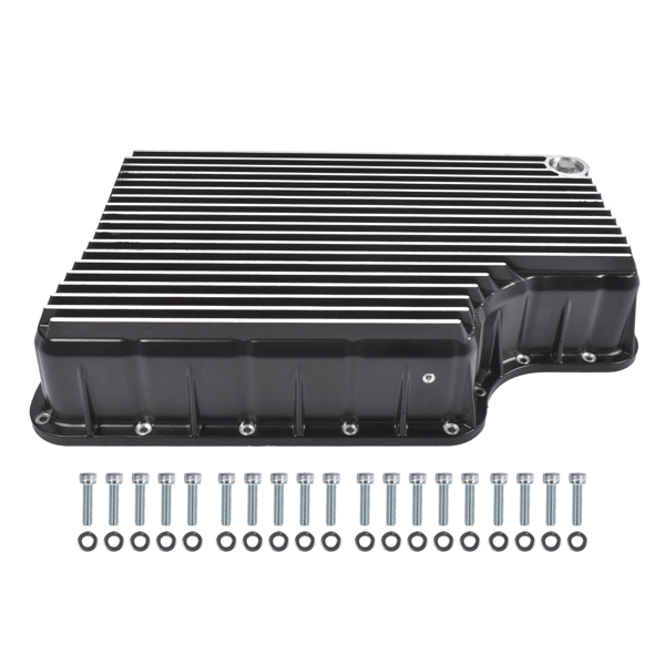 变速箱油底壳 Black Brushed Transmission Oil Pan 328052010 Replacement for Ford 6.7L w/6R140 Transmission-2