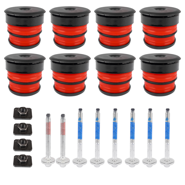 车身衬套套件 8X Silicone Body Mount Bushings and Cushion Bolts Kit Replacement for F-250 F-350 2008-2016 13848-4