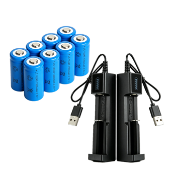 8块 16340 电池  3.7 伏锂离子可充电电池 +2个 USB 充电器 (各平台政策不同，链接已附相关资质，如无所需资质请勿上架)