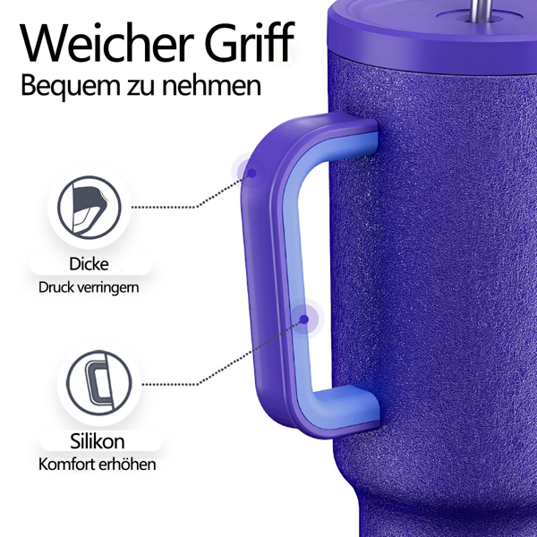 Thermobecher extra groß - Dichteschutz, doppelwandig isoliert für Warmes/Kaltes Mit komfortabler Grip - Ideal für Alltag, Outdoor & Reisen-3