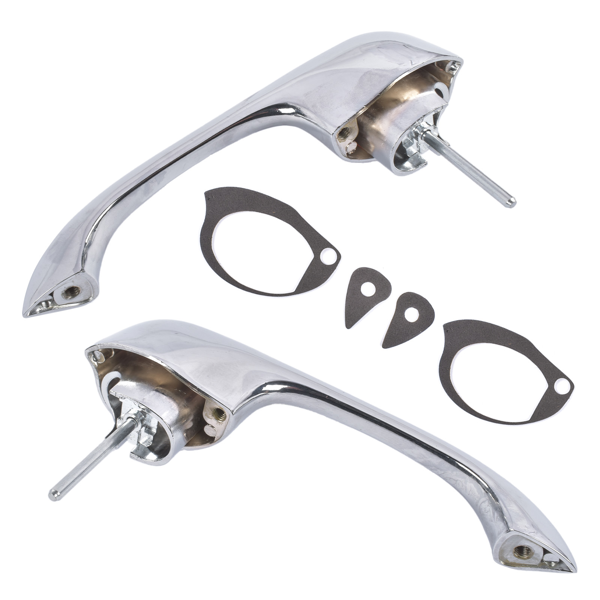 门把手 2x Chrome Exterior Door Handles Fits for Chevy Camaro Pontiac Firebird 1967-1969-2