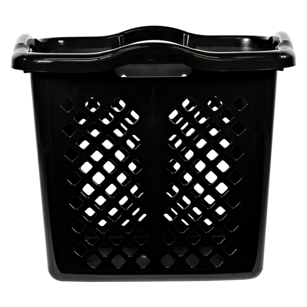 2个布什尔灯塑料洗衣篮，银色把手，黑色，2件套（Walmart仓库发货）-3